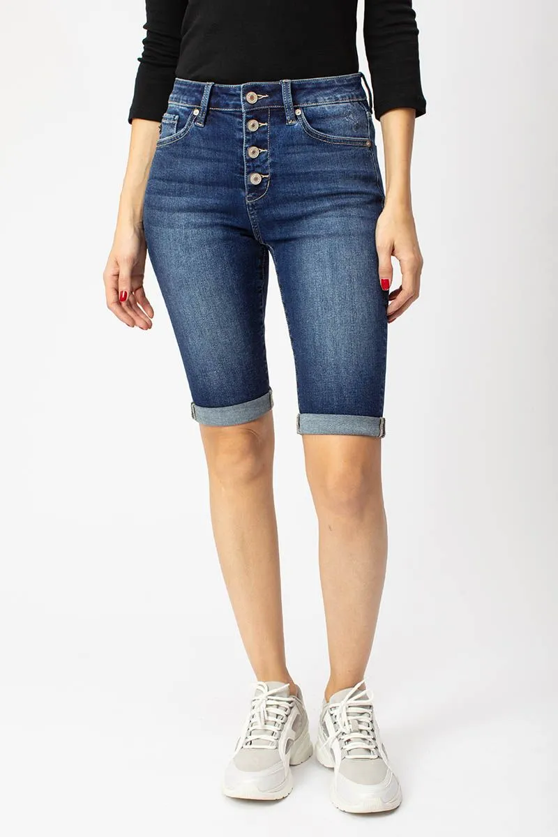 KanCan Karly High Rise Cuff Bermuda Shorts