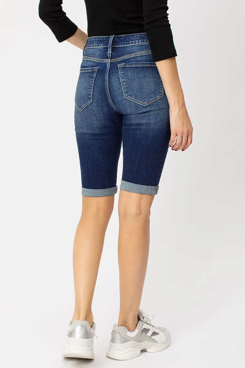 KanCan Karly High Rise Cuff Bermuda Shorts
