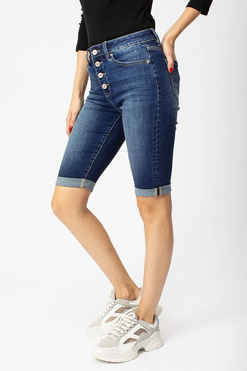 KanCan Karly High Rise Cuff Bermuda Shorts