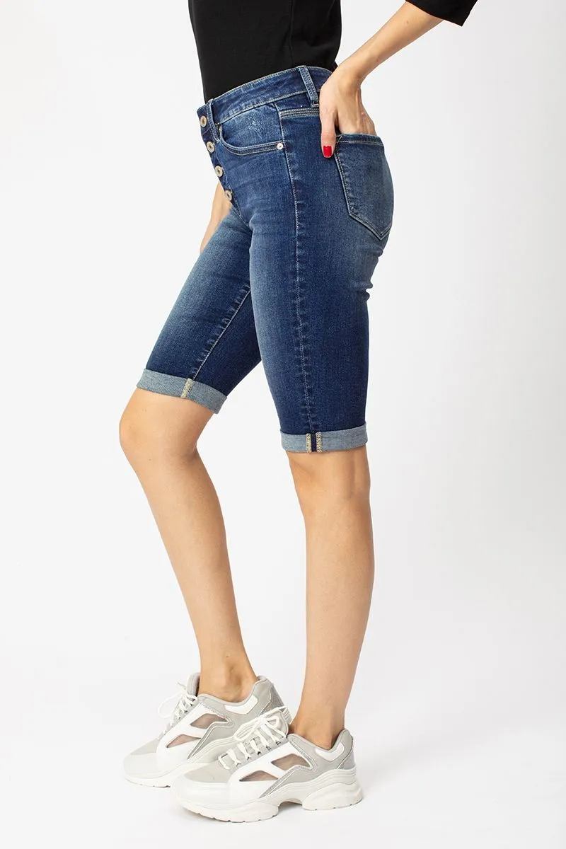 KanCan Karly High Rise Cuff Bermuda Shorts