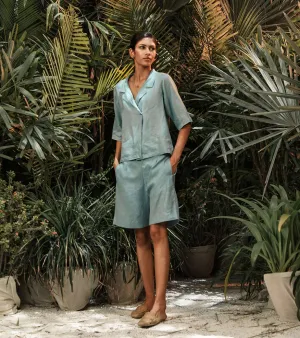 Khara Kapas   -   Co-ord set- Powder blue shirt   Shorts Bluebird Co-ord set- Powder blue shirt   Shorts Bluebird - Another Day in Paradise