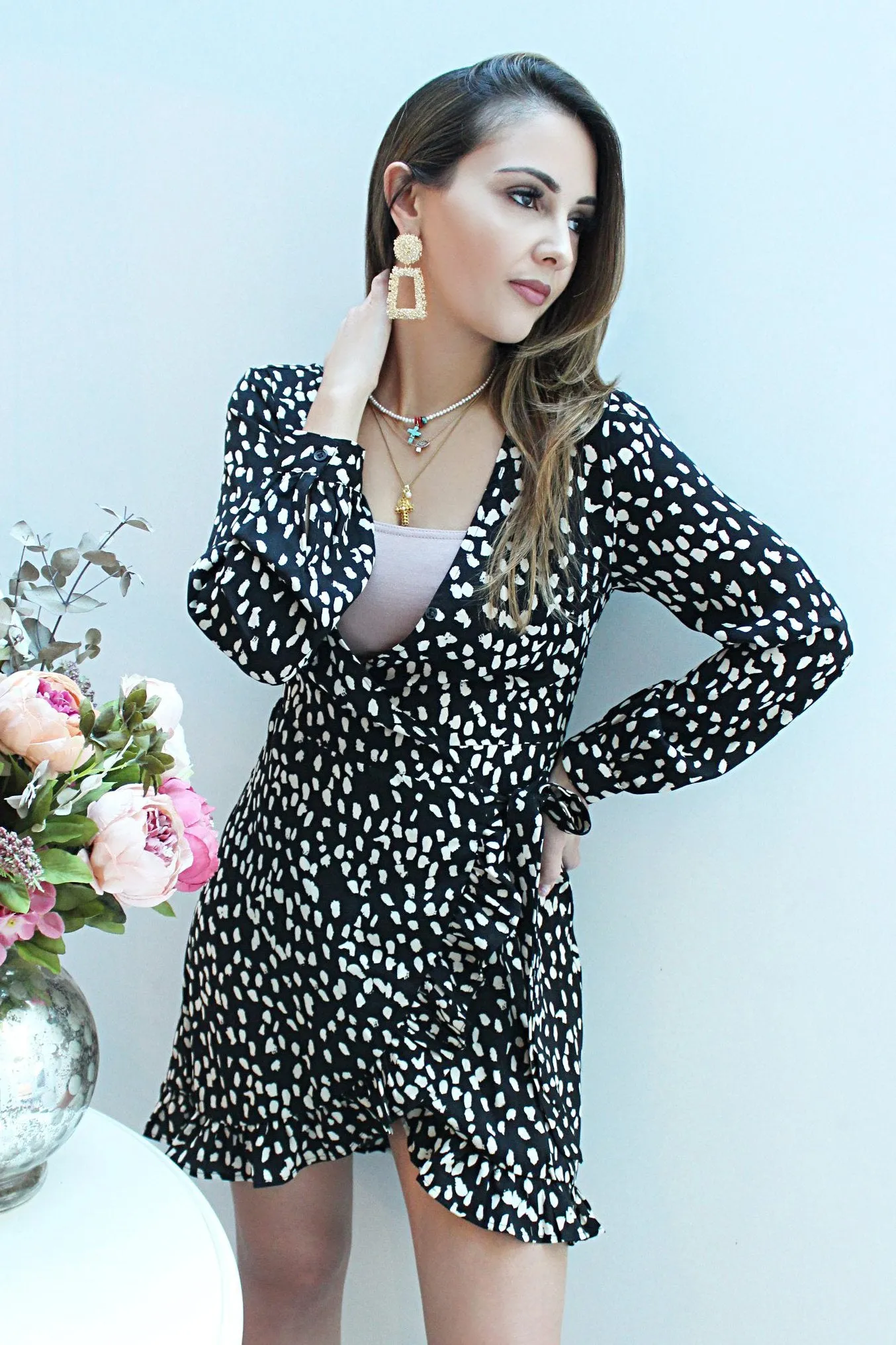 Kiki Black Wrap Dress