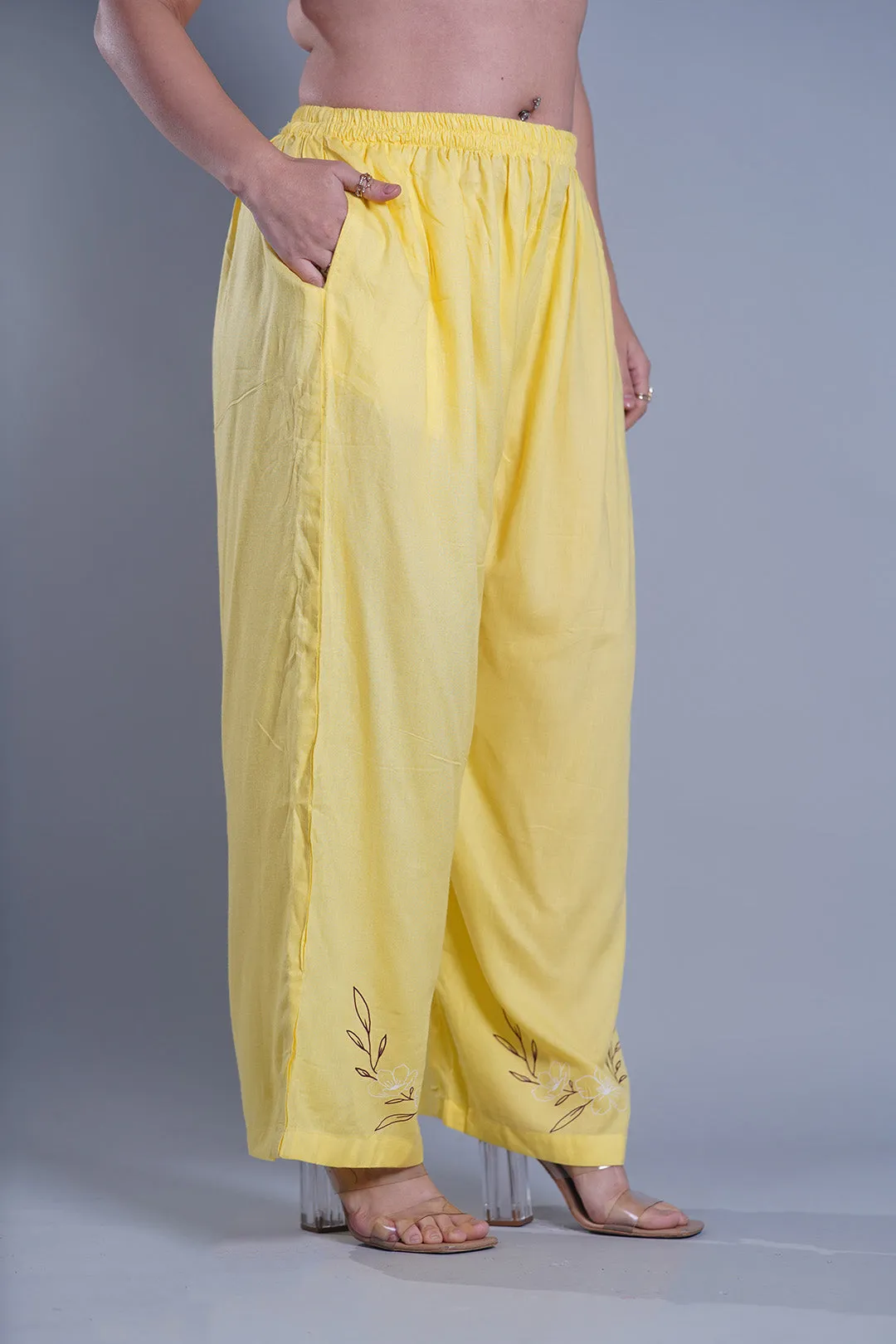 Lemon PrintedPalazzoPants - LemonBlossom