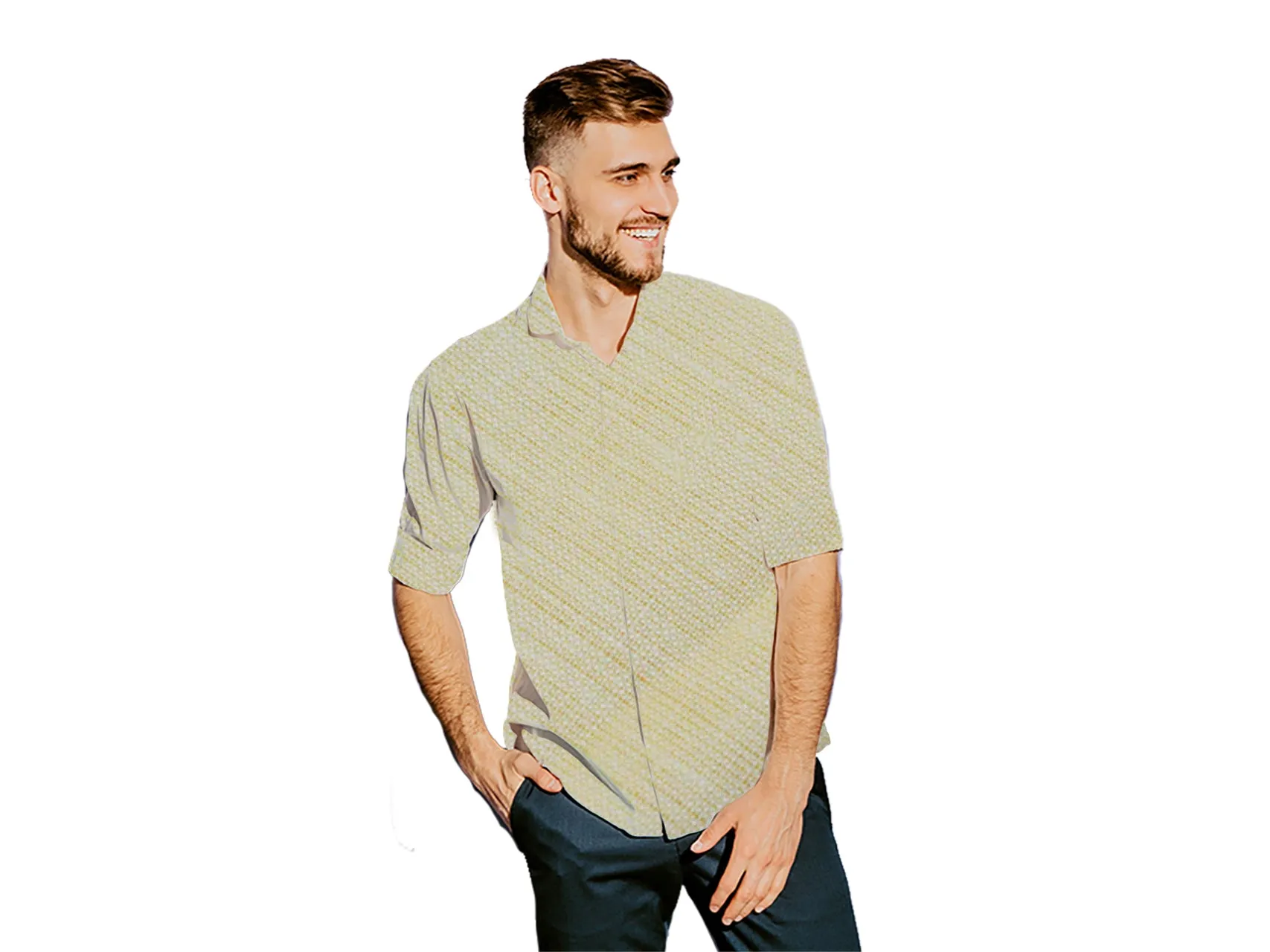 Light Yellow Pure Linen Fabric - 60 Lea