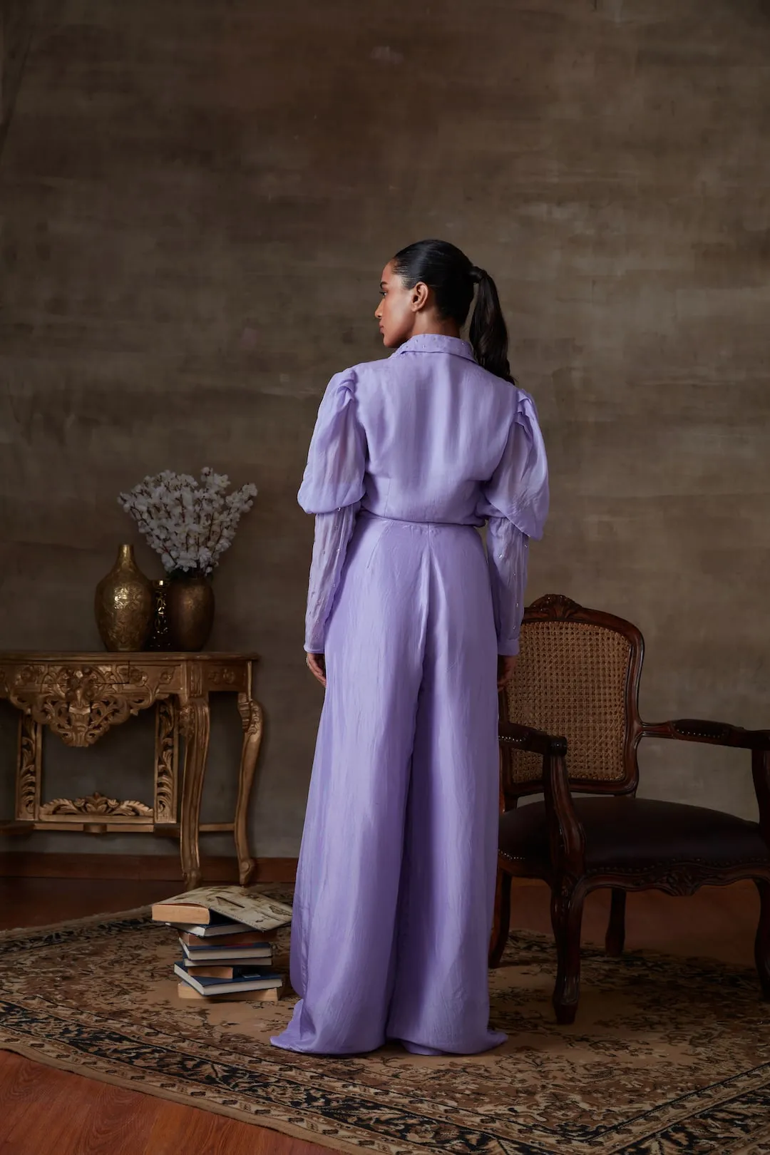 Lilac shirt with Palazzo