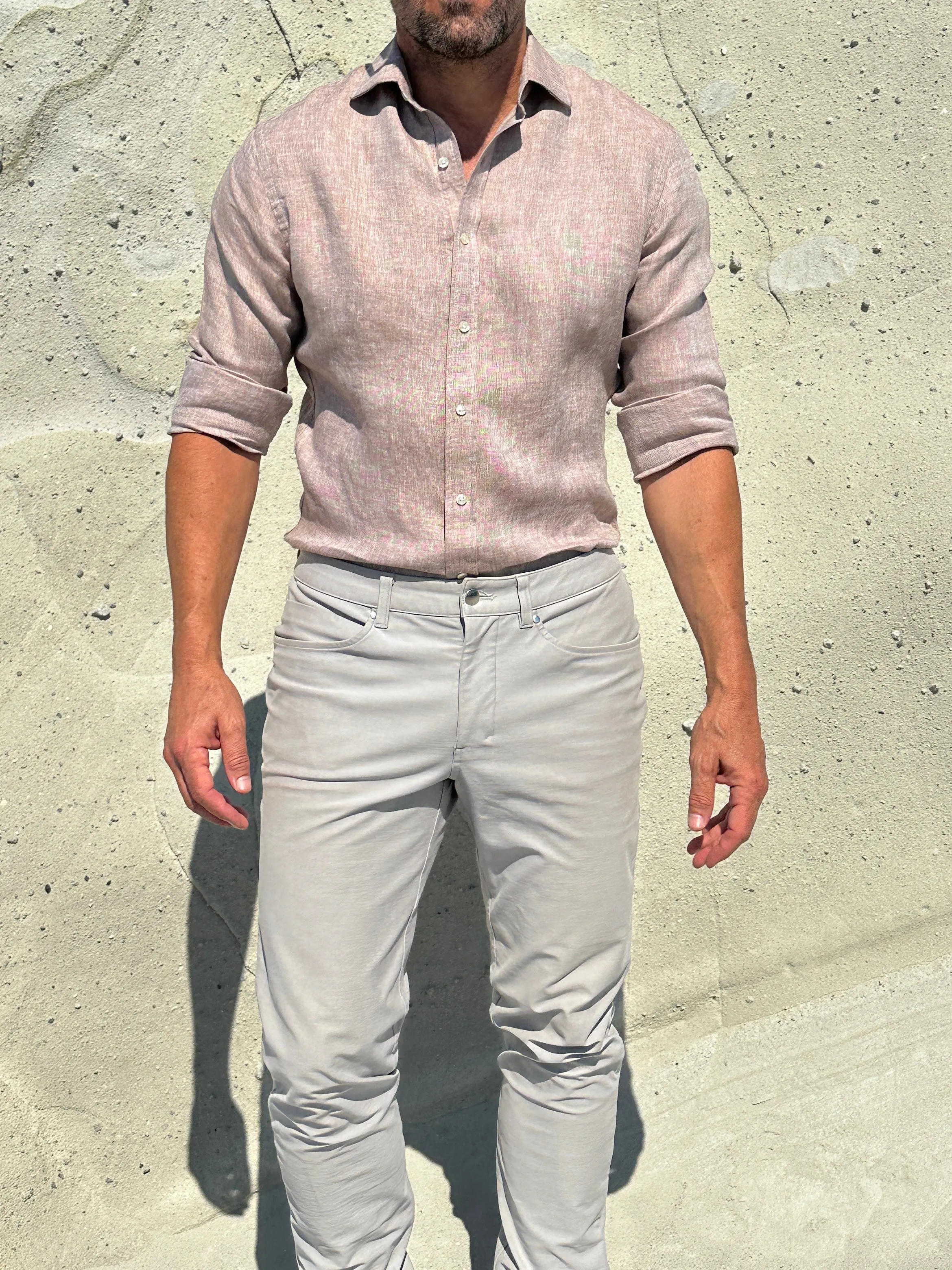 Linen Semi-Spread Collar <br> Small Batch Series