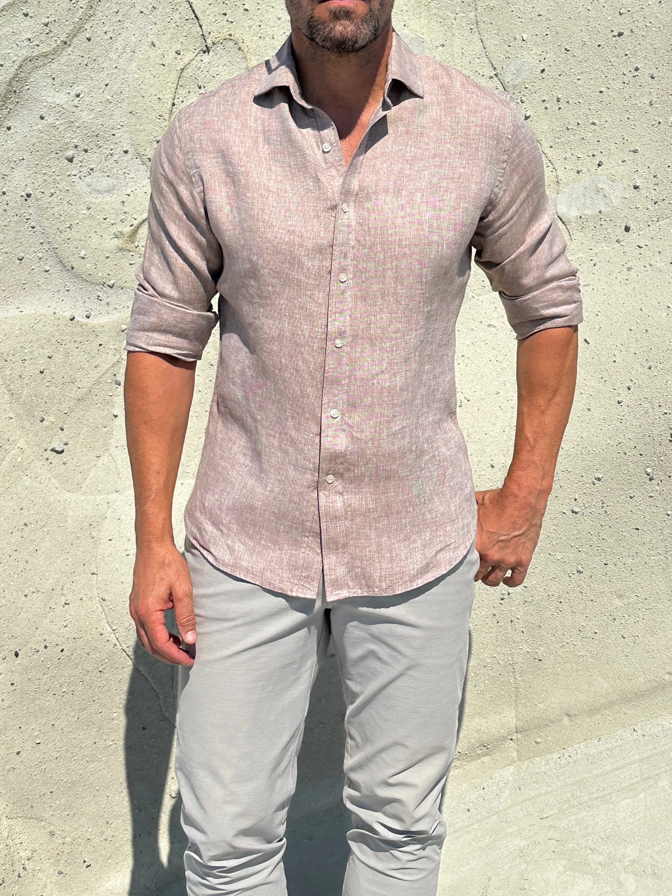 Linen Semi-Spread Collar <br> Small Batch Series