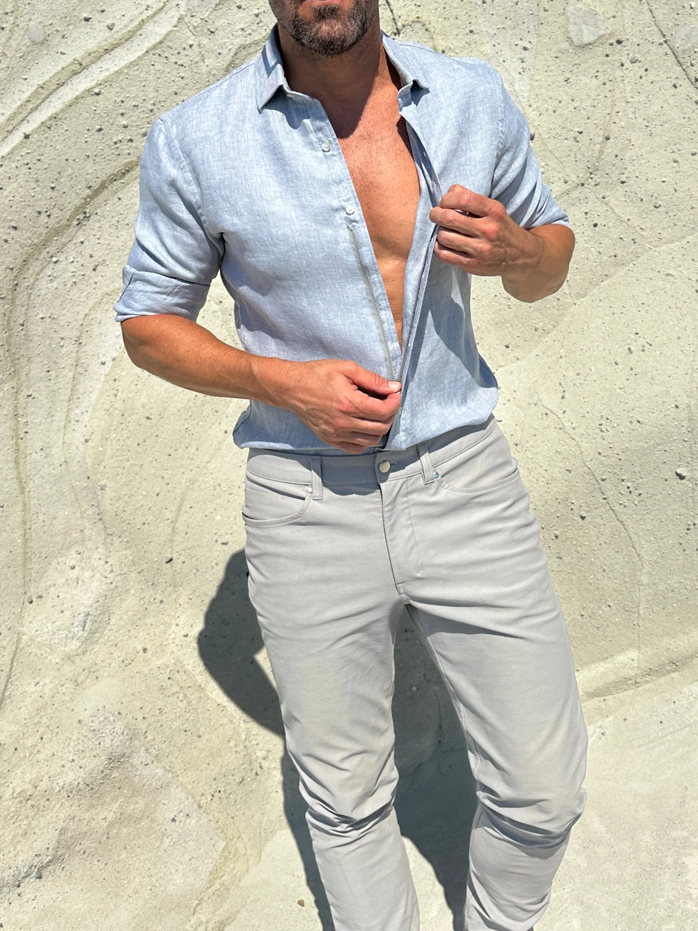 Linen Semi-Spread Collar <br> Small Batch Series