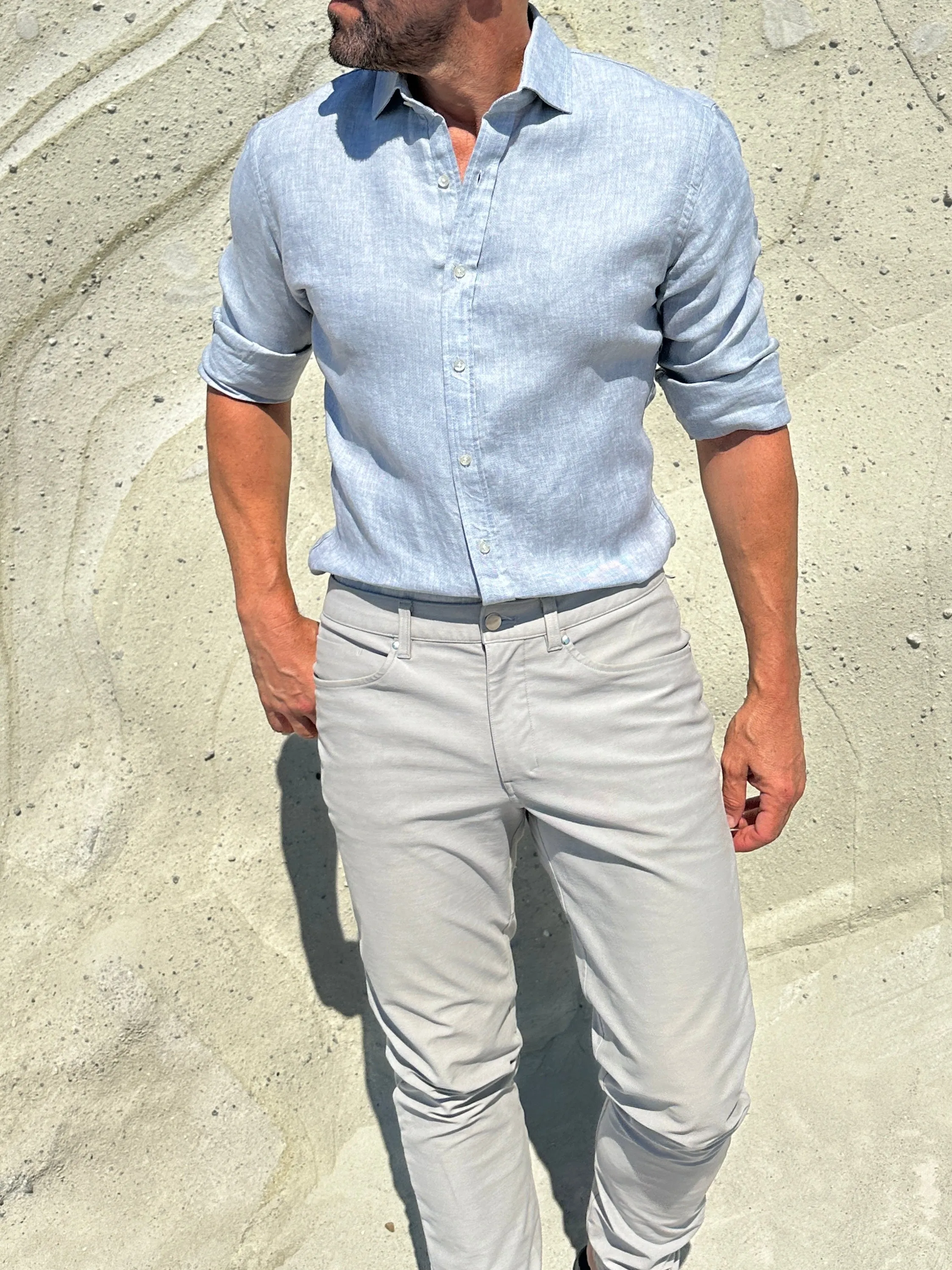 Linen Semi-Spread Collar <br> Small Batch Series