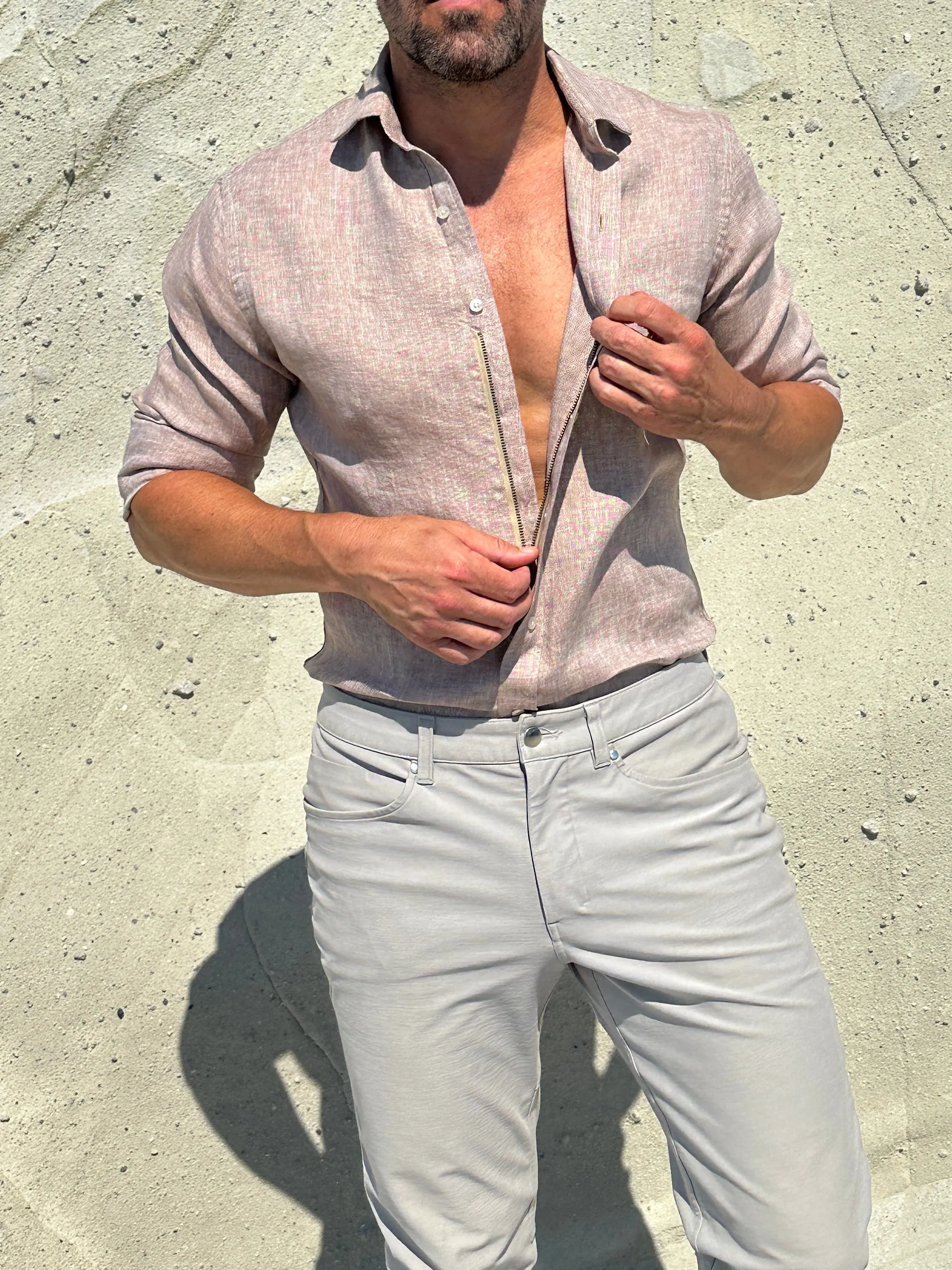Linen Semi-Spread Collar <br> Small Batch Series