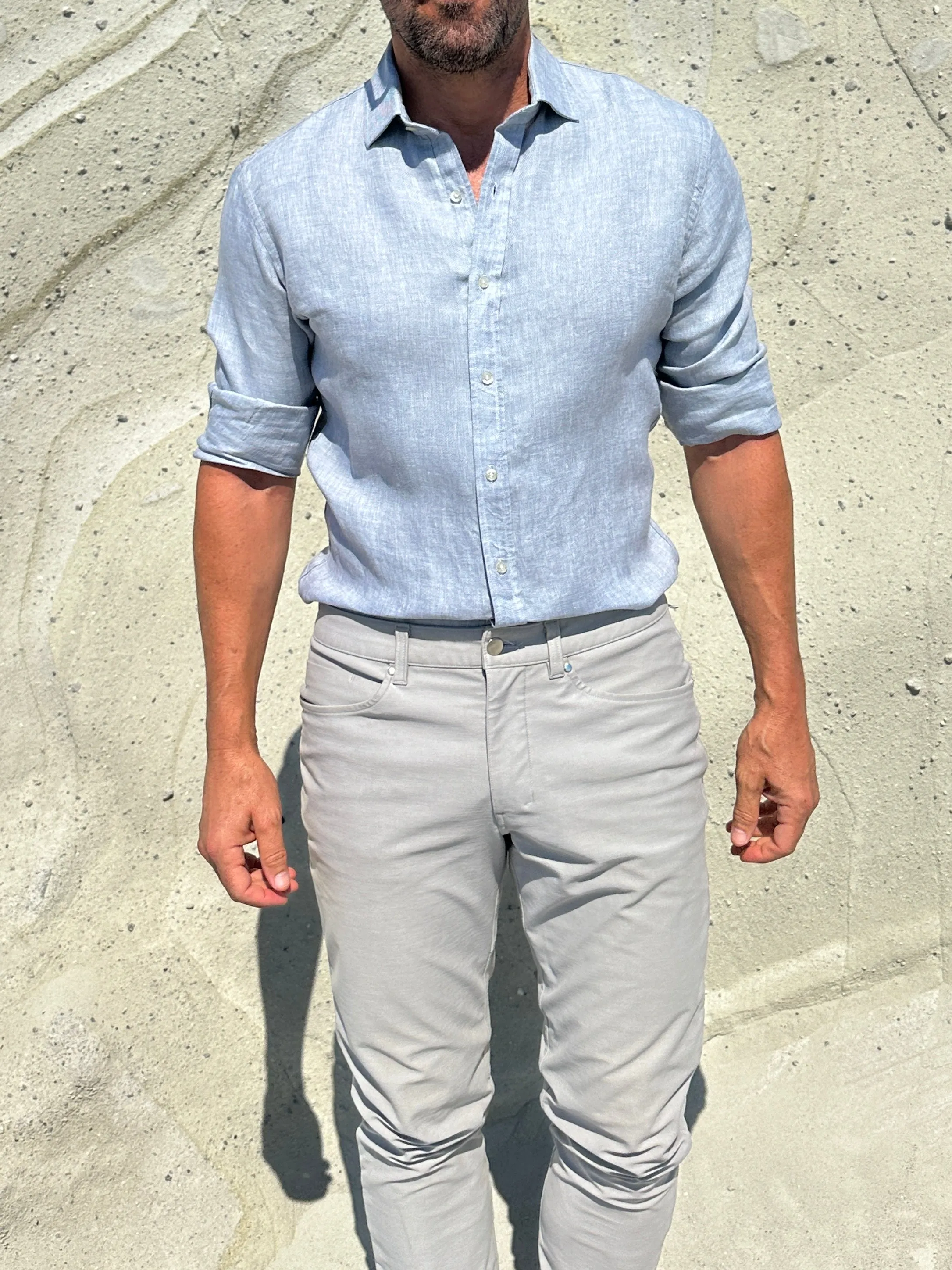 Linen Semi-Spread Collar <br> Small Batch Series