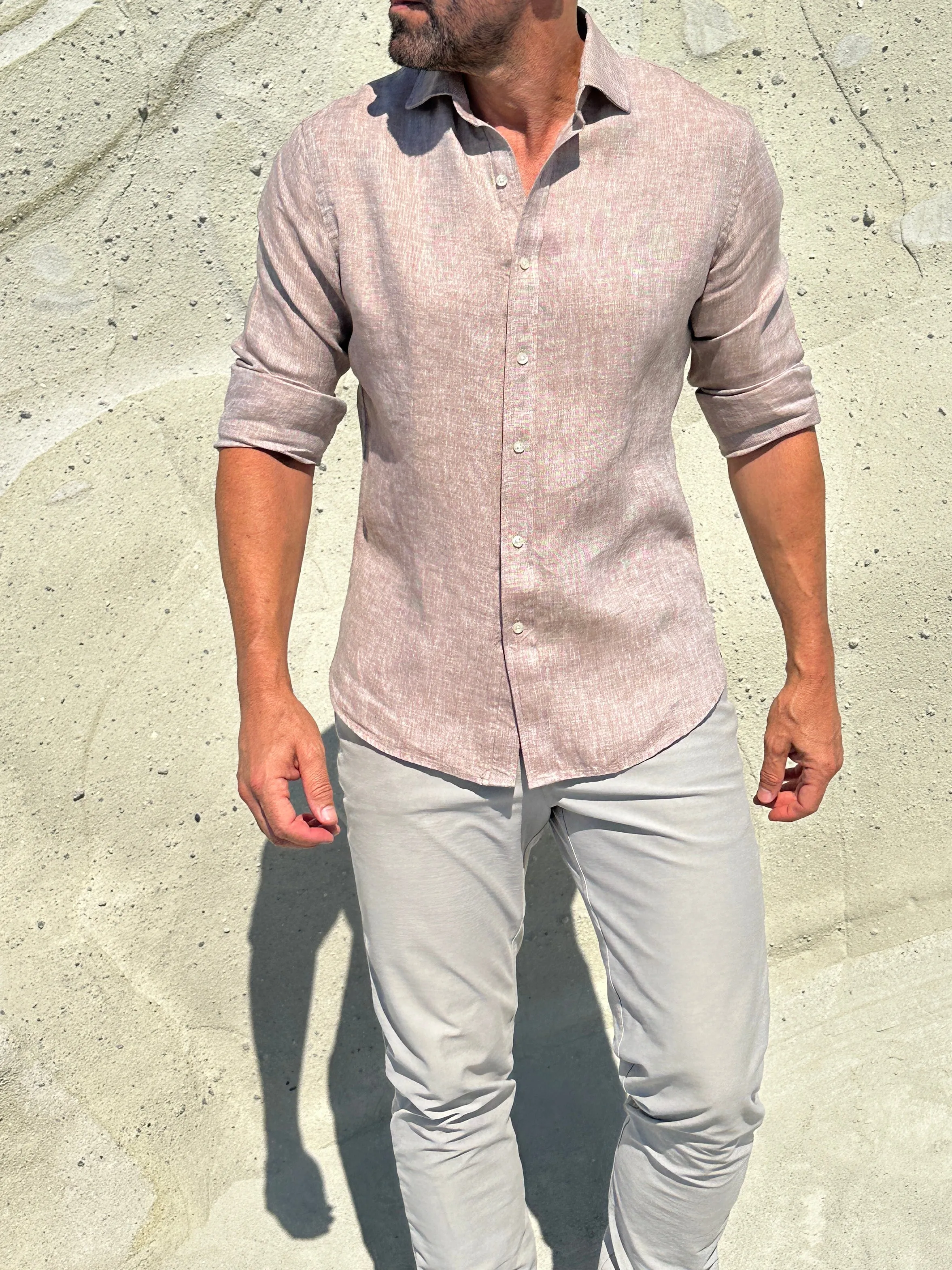 Linen Semi-Spread Collar <br> Small Batch Series