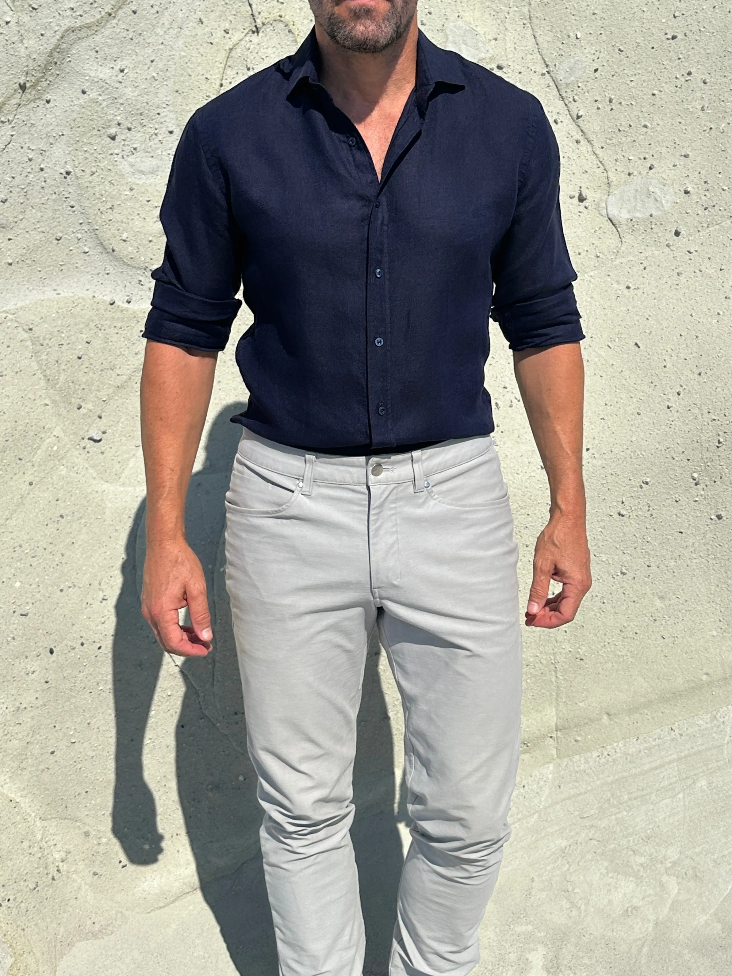 Linen Semi-Spread Collar <br> Small Batch Series