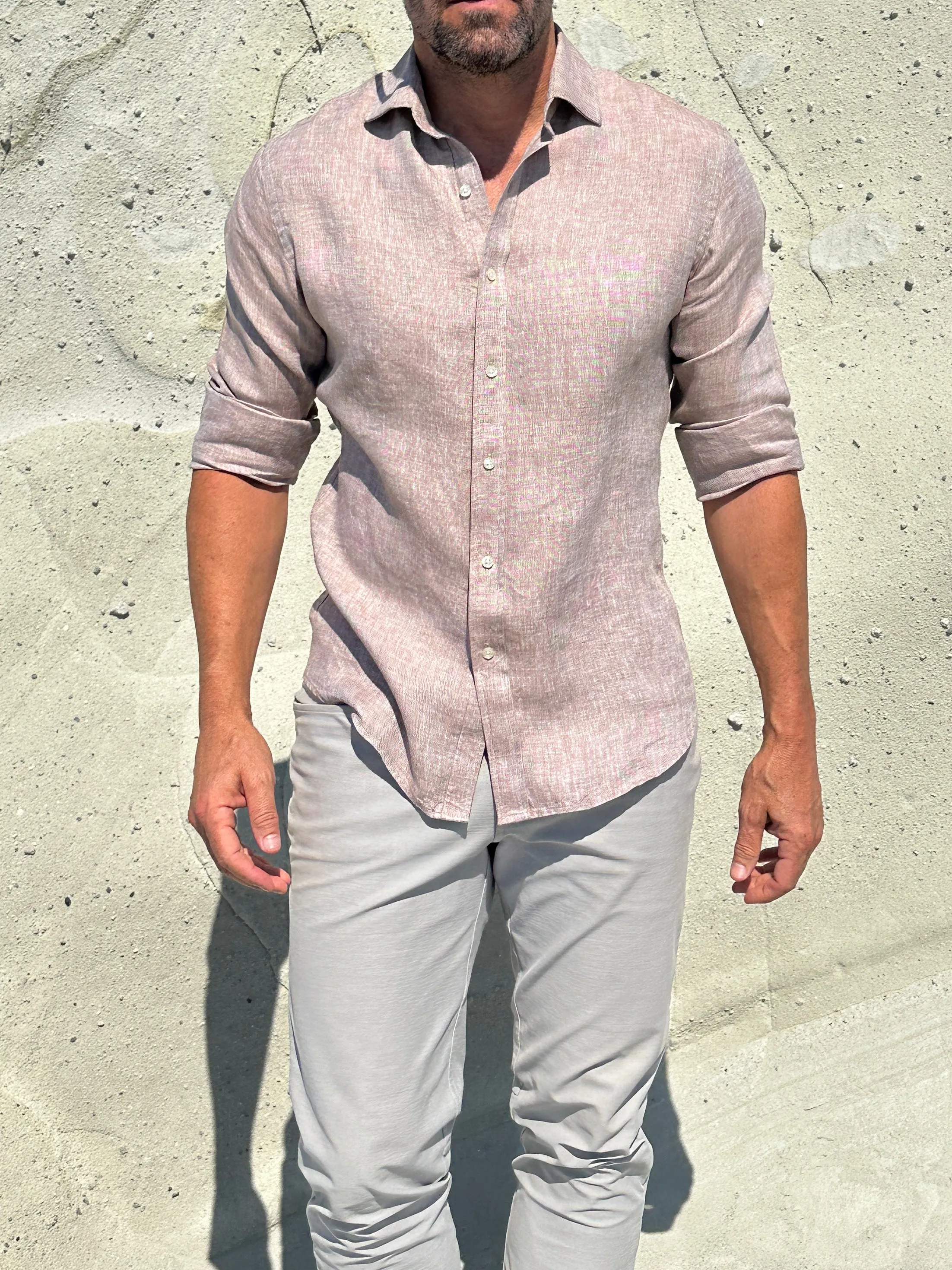 Linen Semi-Spread Collar <br> Small Batch Series