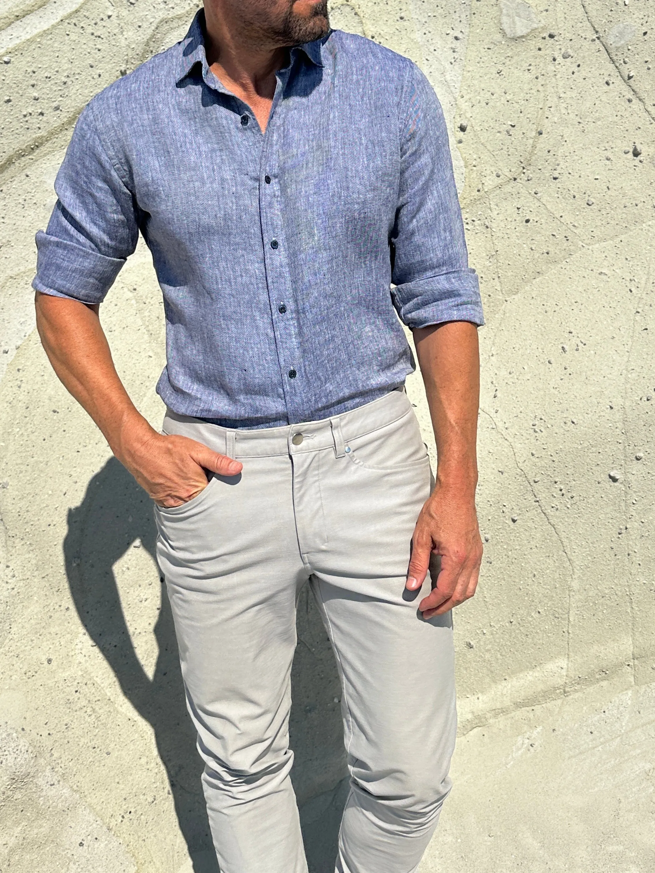 Linen Semi-Spread Collar <br> Small Batch Series