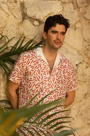 linen shirt in red peppers