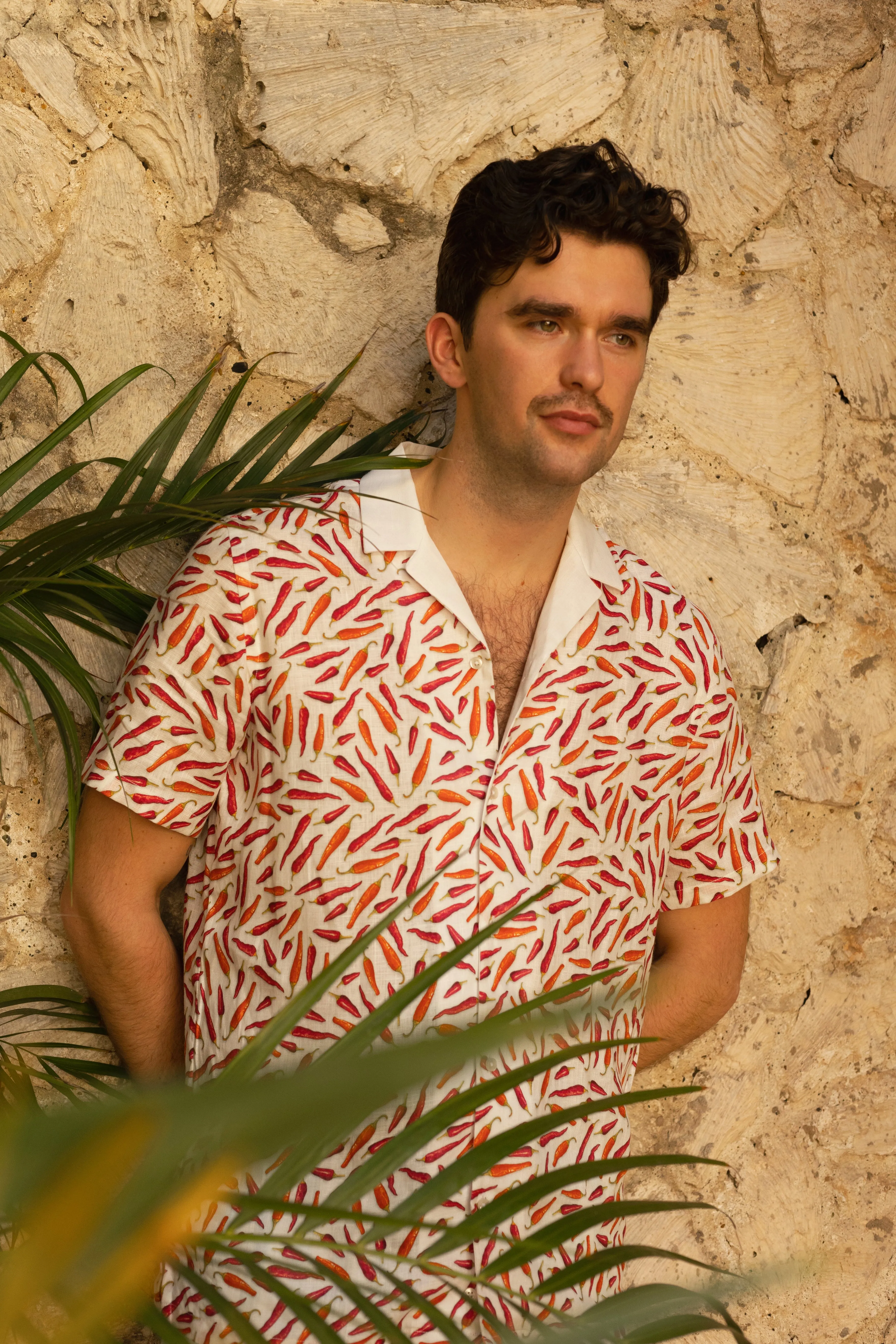 linen shirt in red peppers