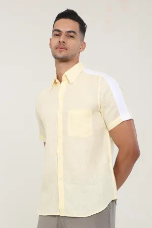 Linen Yellow Linen plain half sleeves | Style Matters