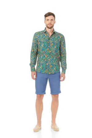lorenzo linen shirt green