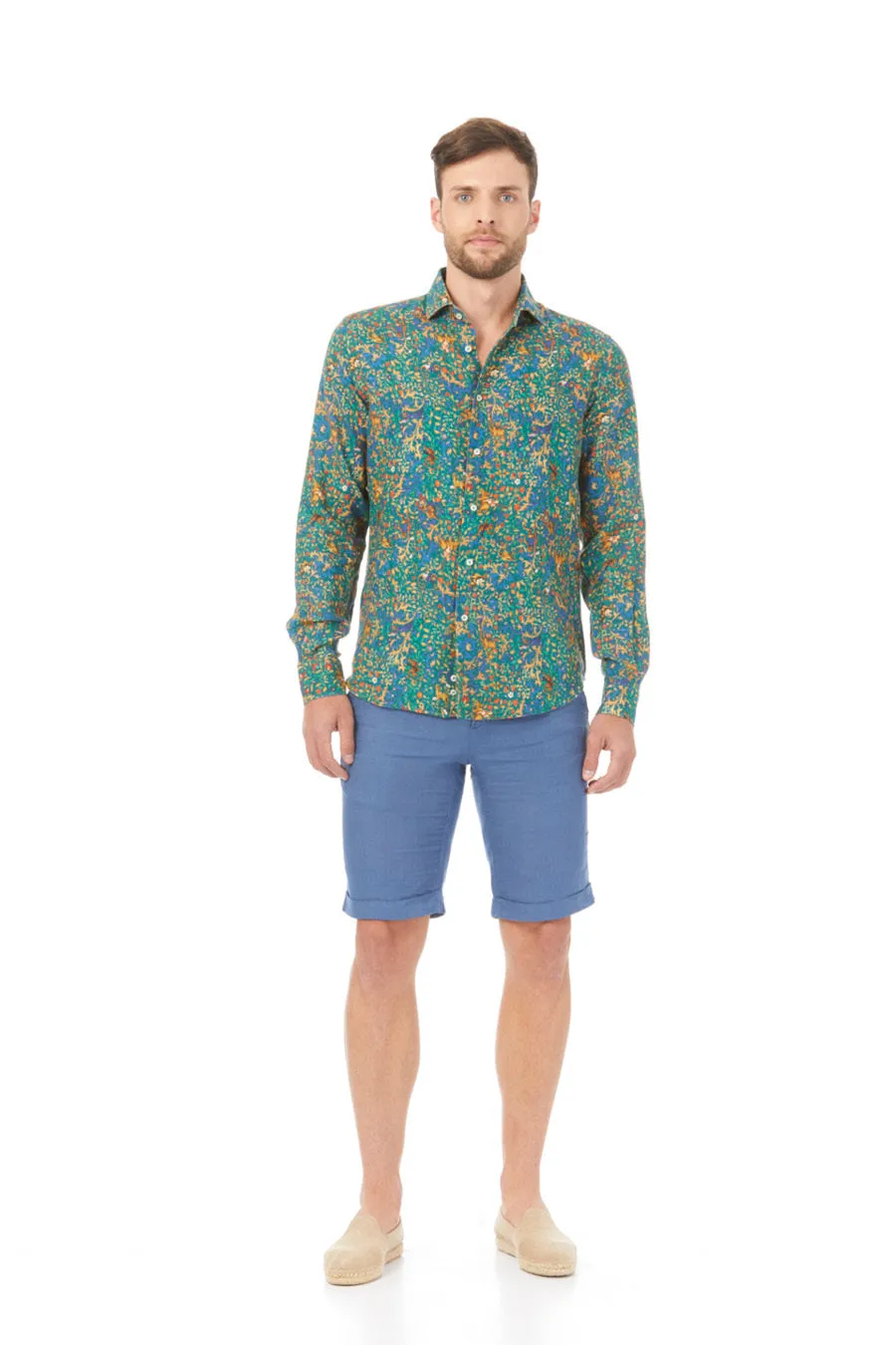 lorenzo linen shirt green