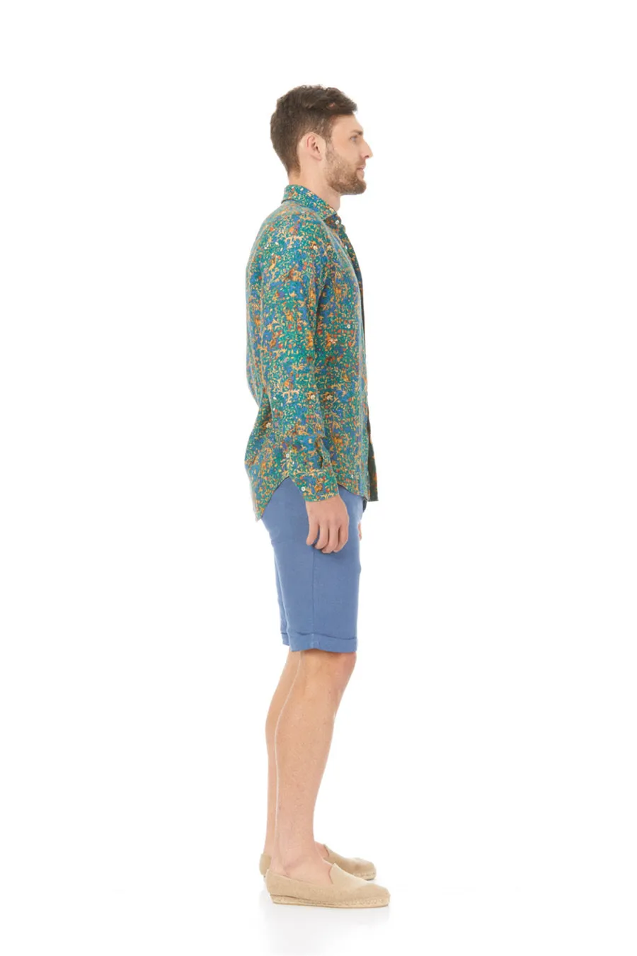 lorenzo linen shirt green