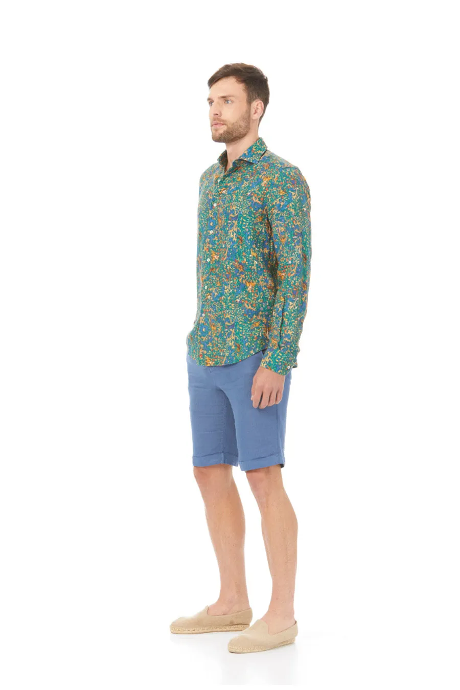 lorenzo linen shirt green