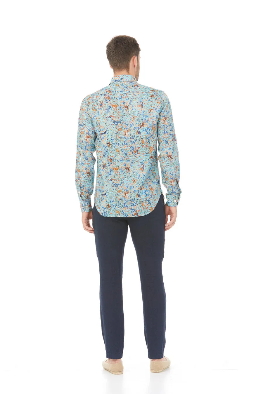 lorenzo linen shirt sky blue
