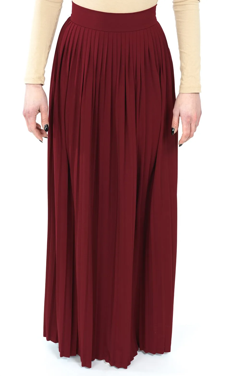 Maroon Milk silk maxi Skirt
