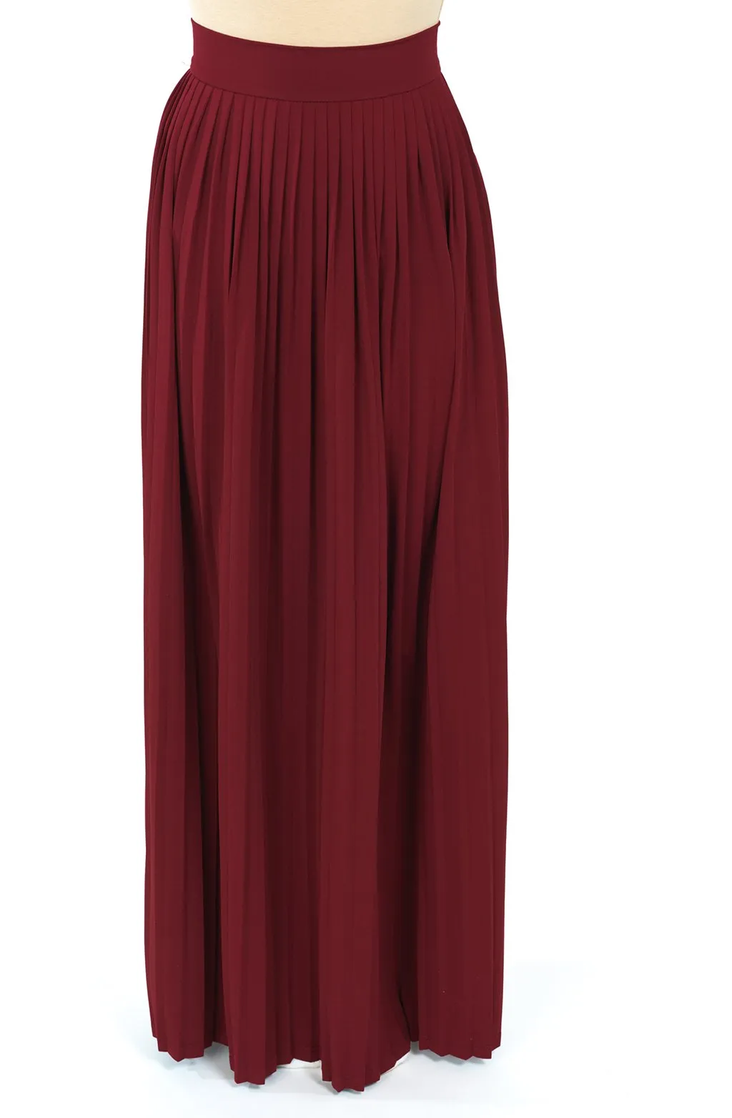 Maroon Milk silk maxi Skirt
