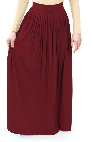Maroon Milk silk maxi Skirt