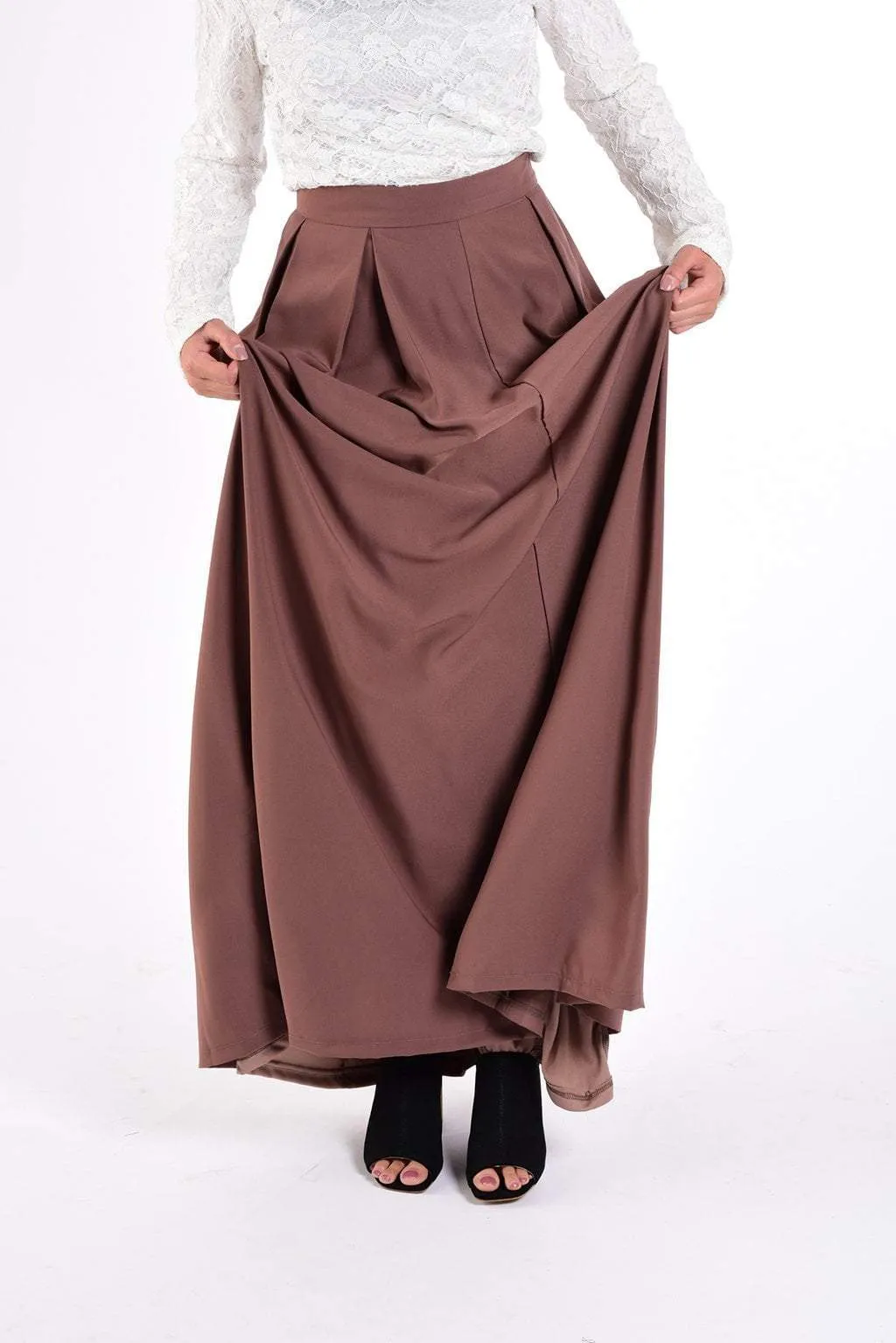 mauve Flare Maxi Skirt