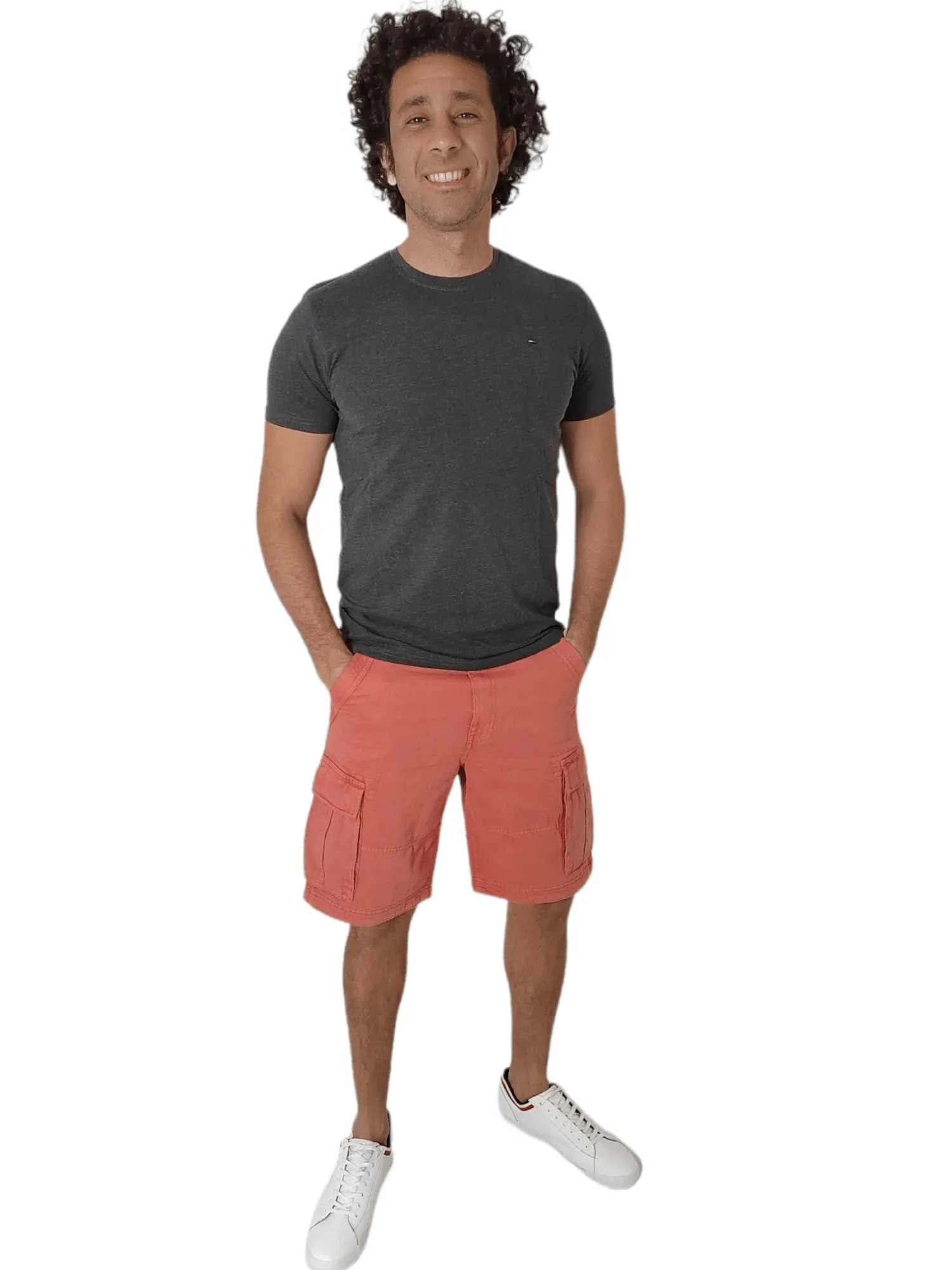 Men Cargo Shorts (Mantaray) - Watermelon Red