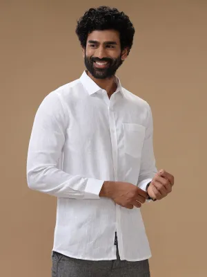 Men Pure Linen White Shirt 5445