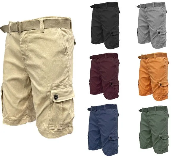 Men’s Belted Cargo Shorts with Belt