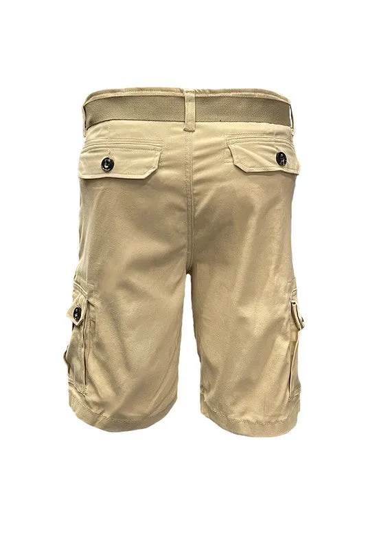 Men’s Belted Cargo Shorts with Belt