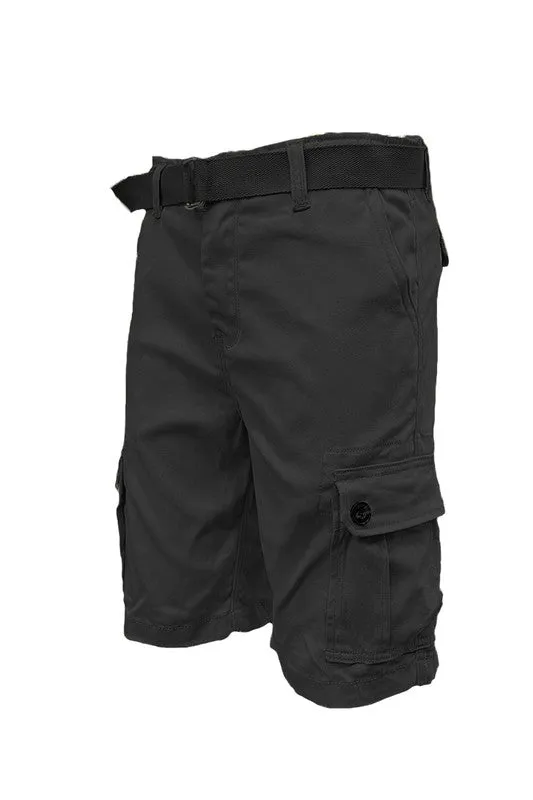 Men’s Belted Cargo Shorts with Belt