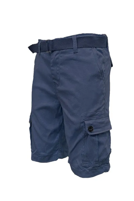 Men’s Belted Cargo Shorts with Belt