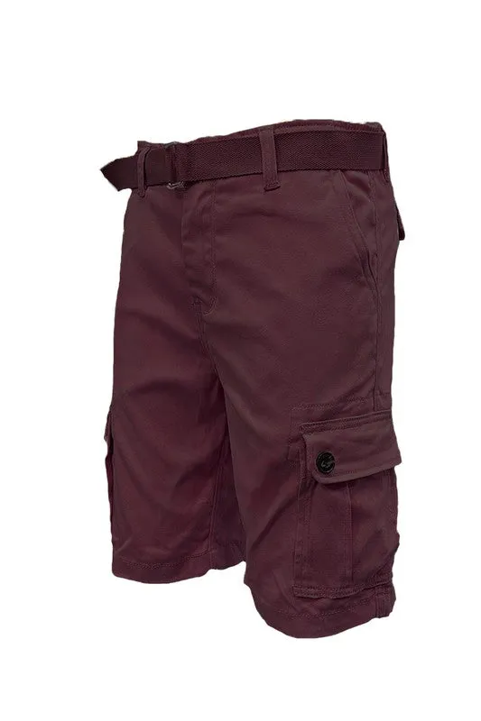 Men’s Belted Cargo Shorts with Belt