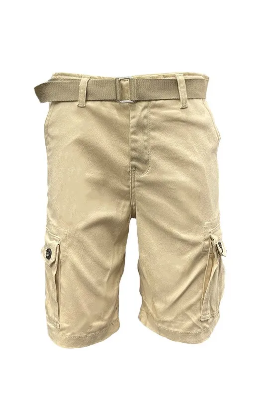 Men’s Belted Cargo Shorts with Belt