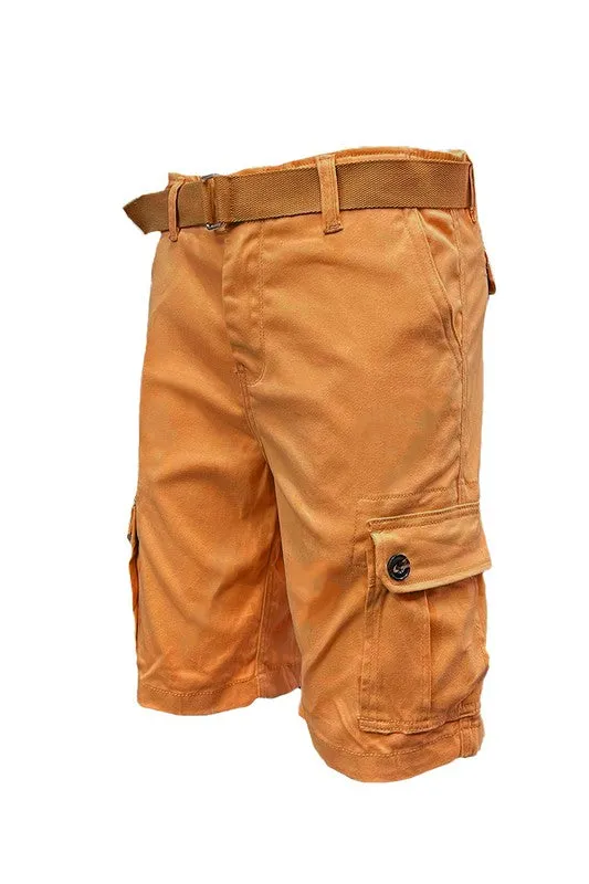 Men’s Belted Cargo Shorts with Belt