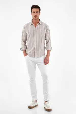 Men's Brown Long Sleeve Shirt
