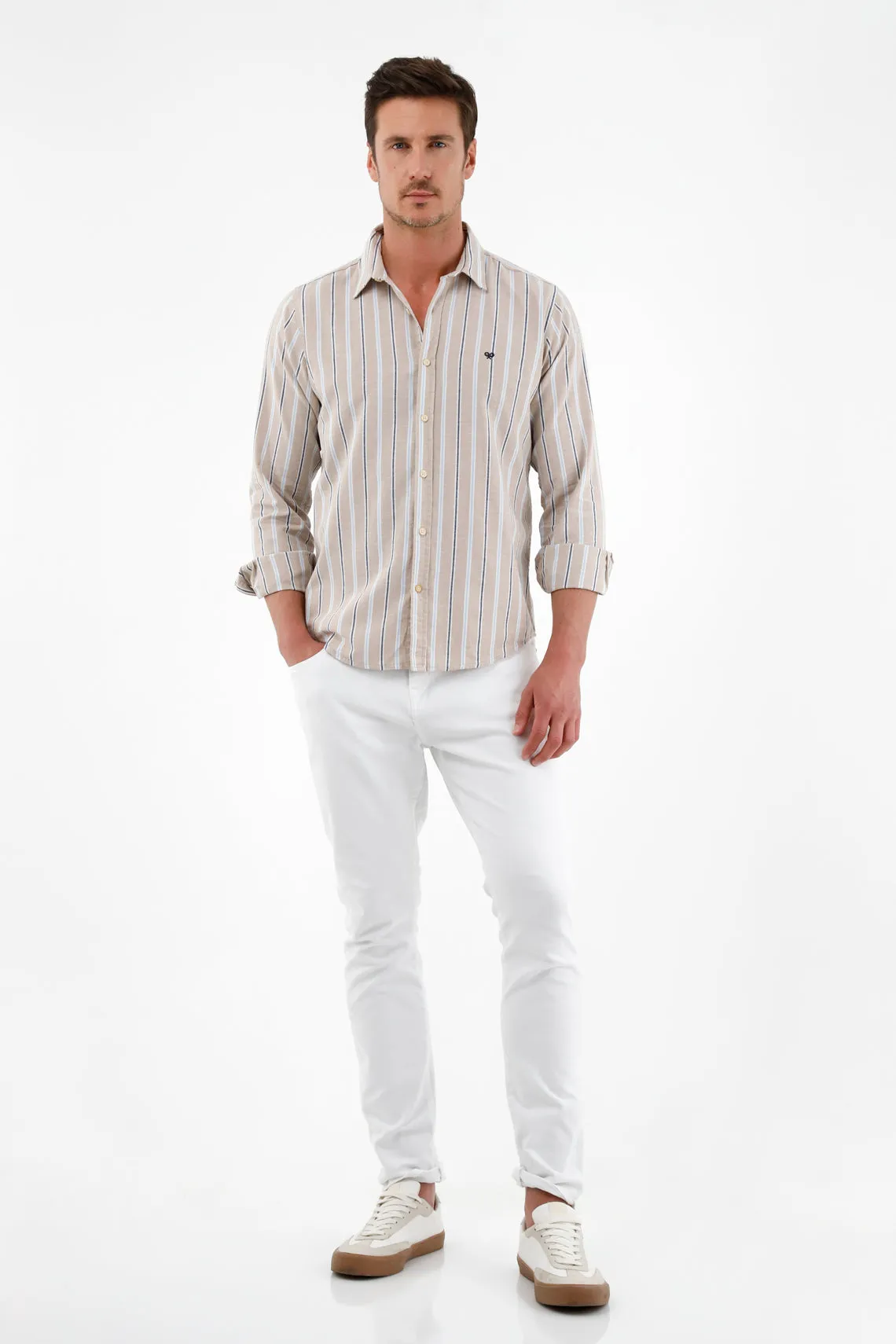 Men's Brown Long Sleeve Shirt
