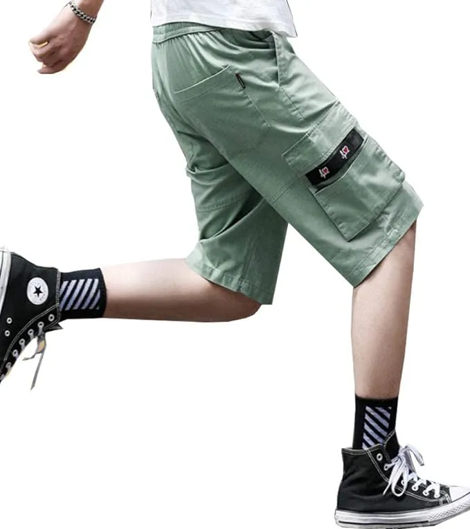 Men's Causal Cargo Pocket Grass Green Shorts