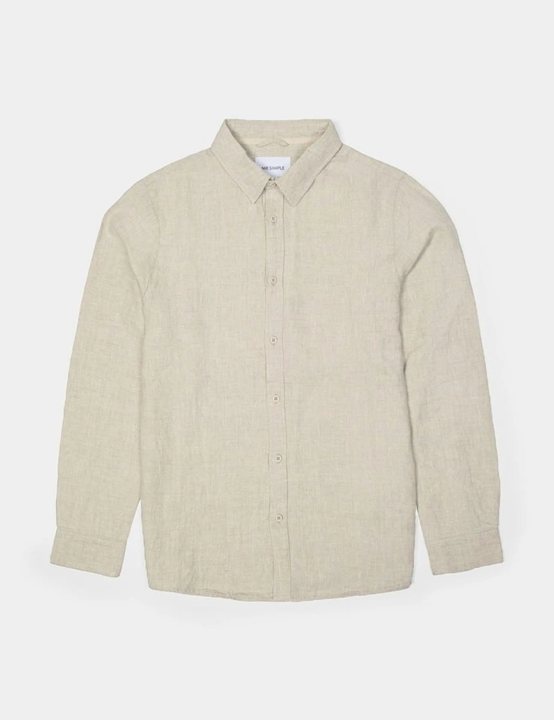 Mr Simple Linen Long Sleeve Shirt  in Natural