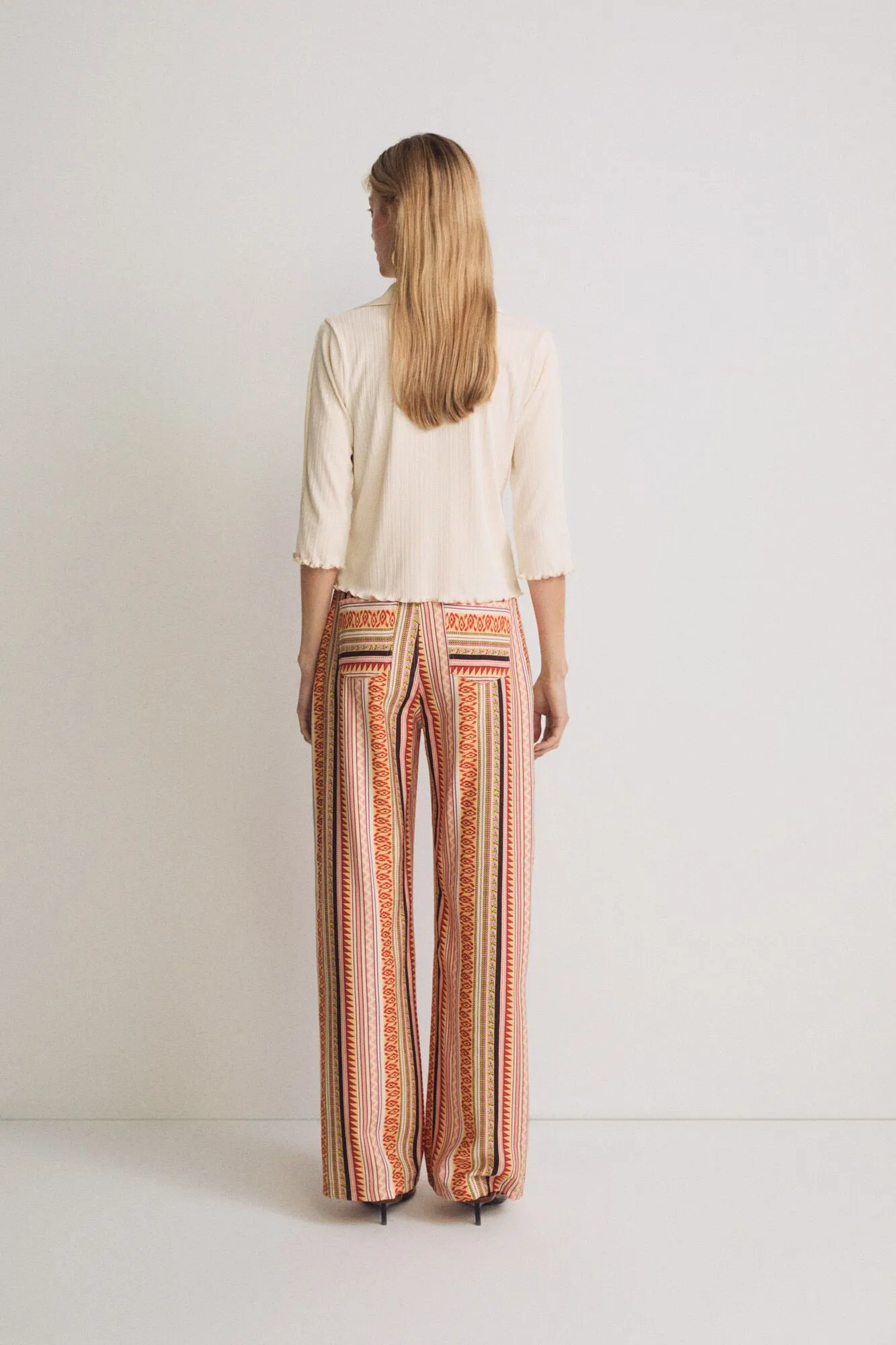 Multi-Color Sorbet Ethnic Pattern Palazzo Pants