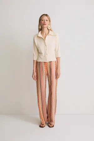 Multi-Color Sorbet Ethnic Pattern Palazzo Pants
