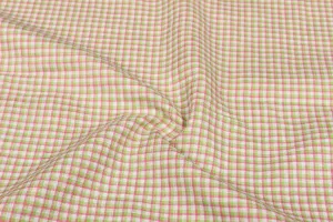 Multicolor  Checks Yarn dyed Linen  Fabric