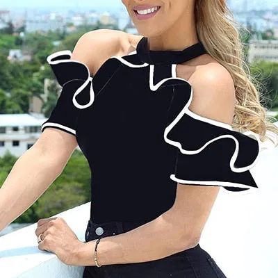 Off-shoulder Ruffles detail Blouse