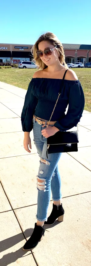 Off Shoulder with Smocked Waist