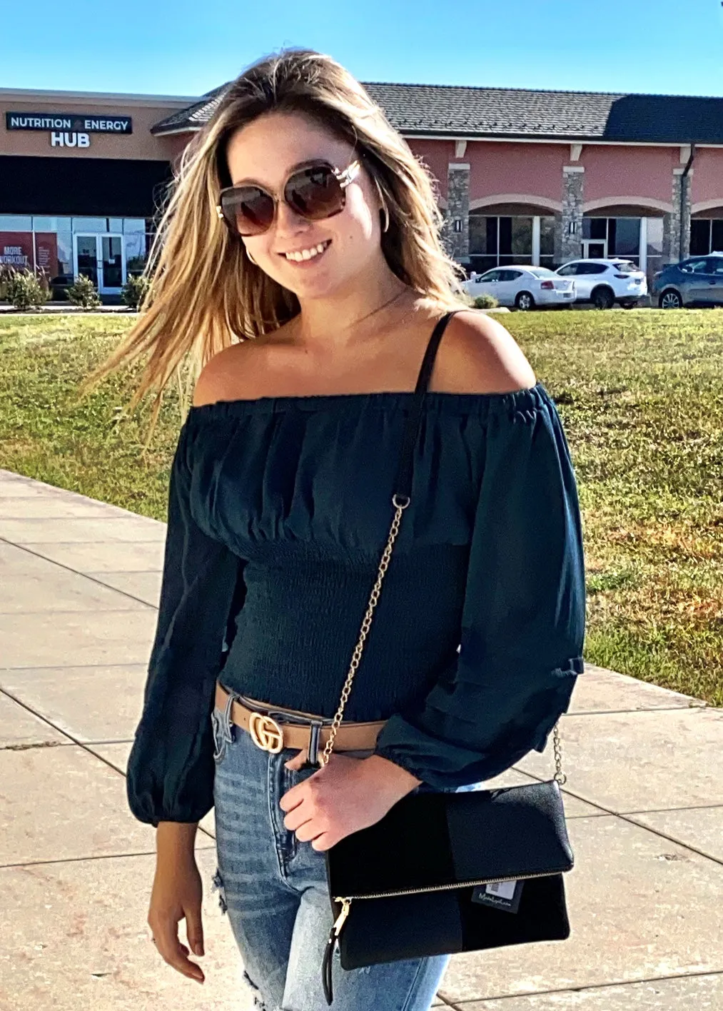 Off Shoulder with Smocked Waist